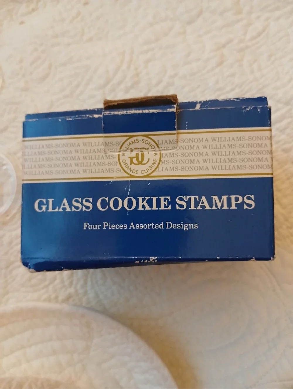 Vintage Williams Sonoma 4 Glass Cookie Press in Original Box